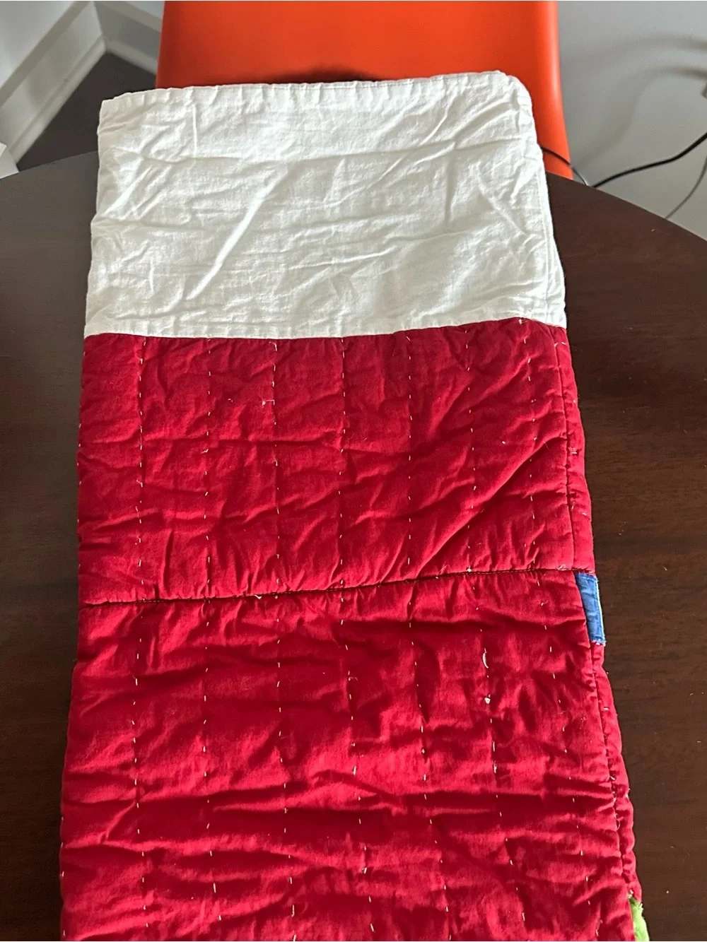 Large Pottery Barn Kids Red Gingham Snowman Christmas Stocking 35” Holiday Decor